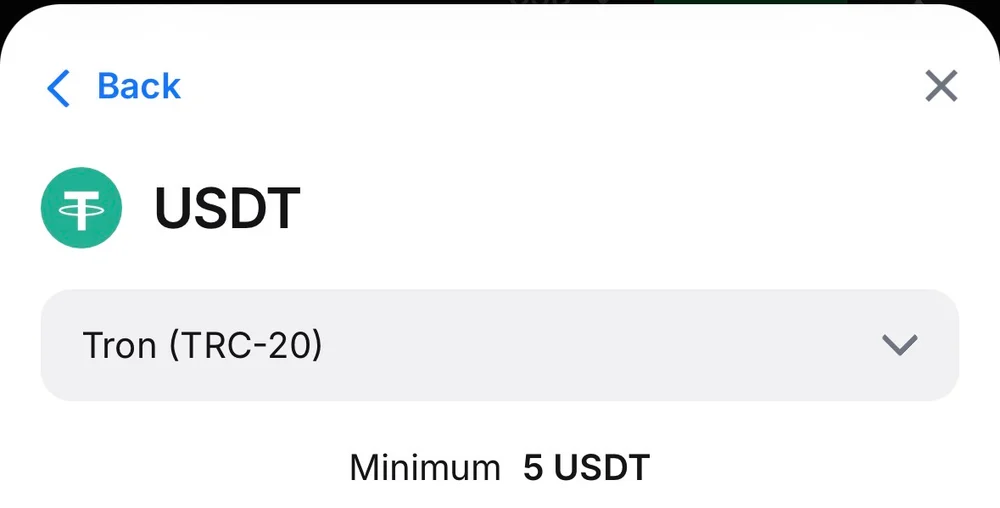 ការដាក់ប្រាក់ USDT TRC20 នៅលើ 1win