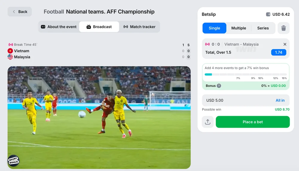 ចំណុចប្រទាក់ទំព័រដើមរបស់ 1win បង្ហាញពីកីឡាពេញនិយម